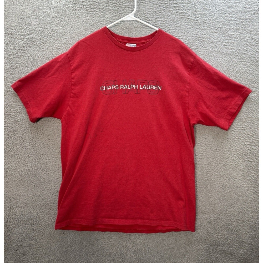 Vintage‎ Chaps Ralph Lauren Shirt Adult Extra Large Red Grunge Skater 1990s Y2K